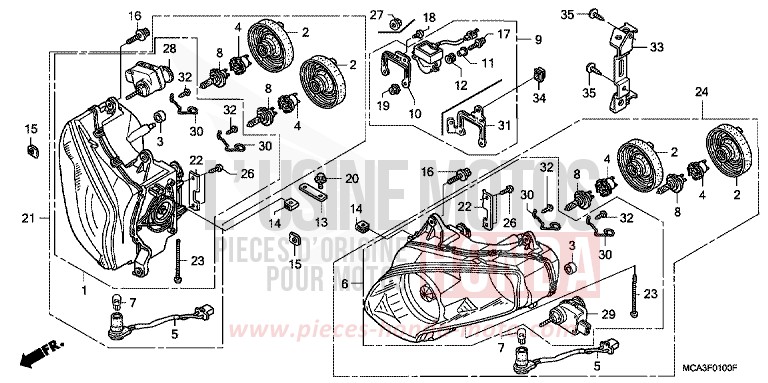 PROJECTEUR de Gold Wing NOIR-Z (NH1ZB) 2007